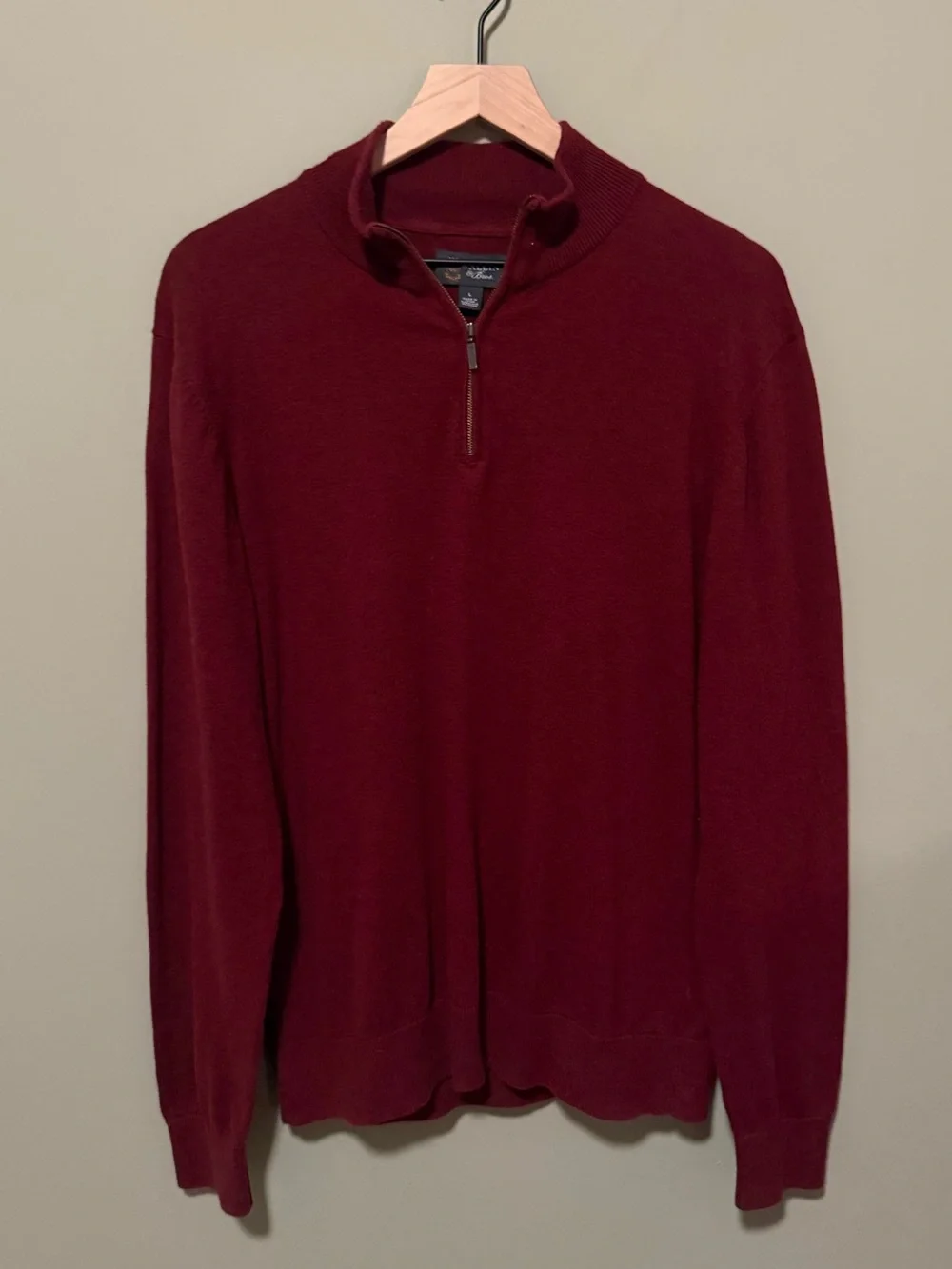 Wallin & Bros Quarter-Zip Maroon Sweater | L
